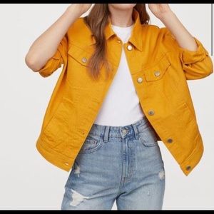 H&M Oversized Denim Jacket Mustard Size M